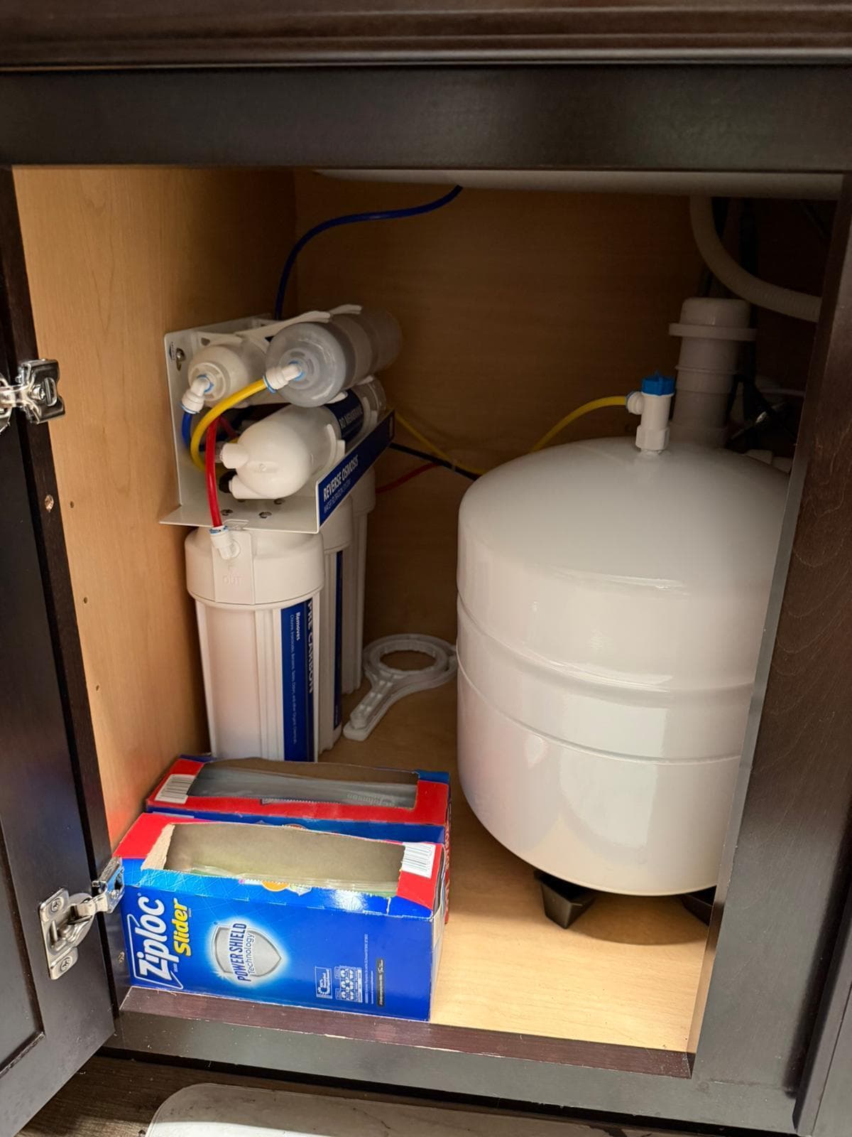 Intiwater 7-stage reverse osmosis system under sink installation
