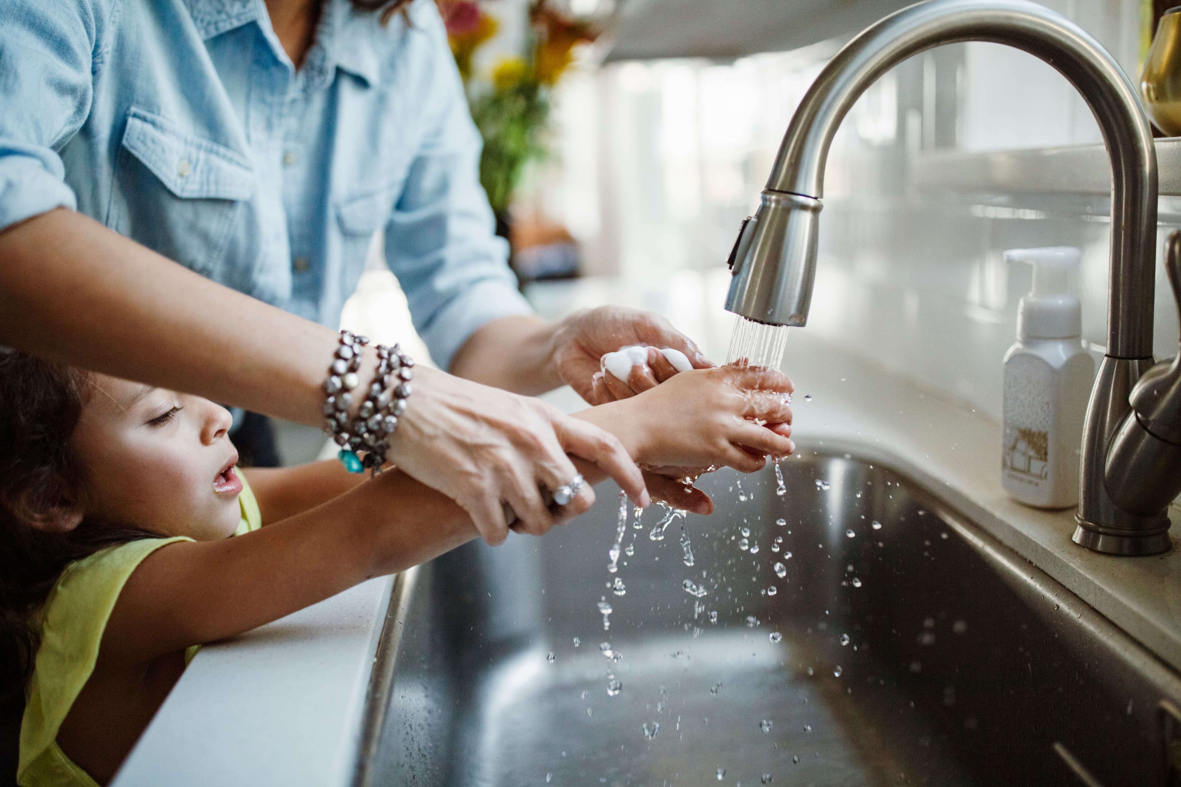 Discolored, hard water at the tap before combination treatment
